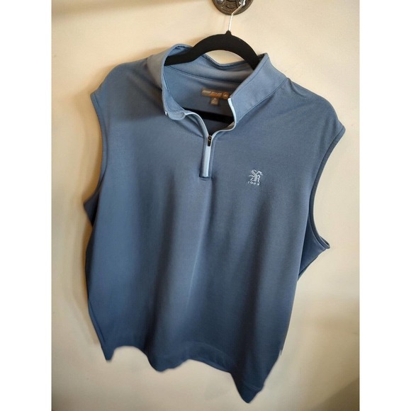 Peter Millar Blue Sleeveless Polo Shirt - Picture 3 of 11